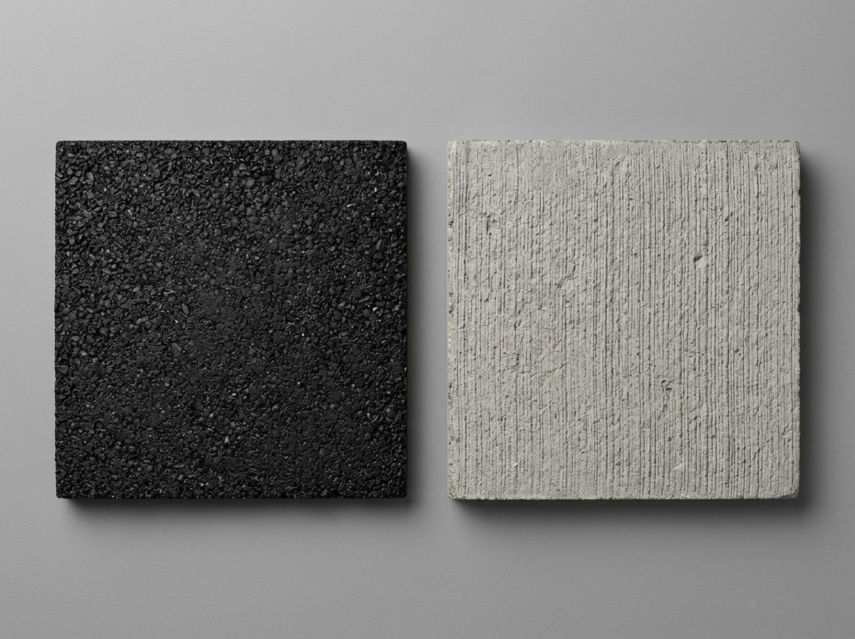Installed cost comparison chart for asphalt versus concrete driveway per square foot